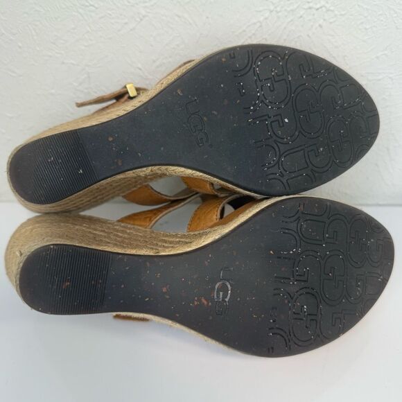 UGG hedy embossed leather espradille wedge sandals, size 7.5 - Picture 8 of 8
